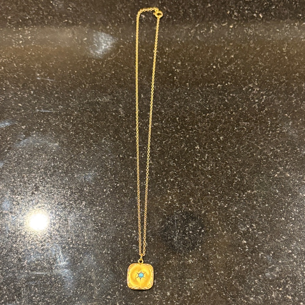 ❤️❤️FINAL WEEKEND❤️❤️Antique gold and turquoise children's necklace